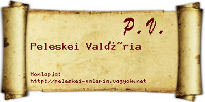 Peleskei Valéria névjegykártya